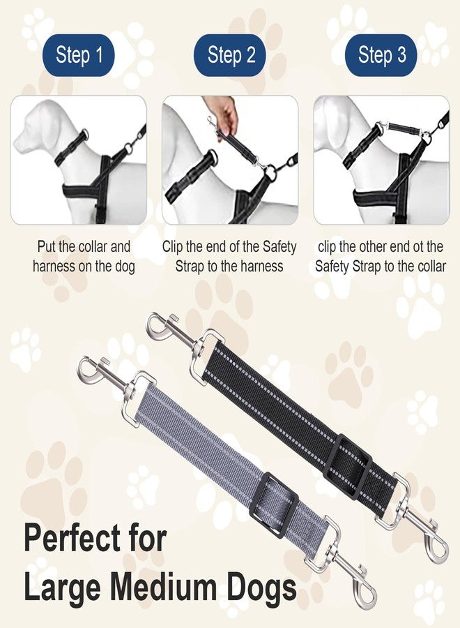 ElevateTech 2Pcs Dog Collar Safety Clip, Adjustable Double Ended Backup Clasp Leash Connector Gentle Leader Suitable Dog Harness Small Dogs Collar Walking Running Training Travel (Black Gray) - Image 5